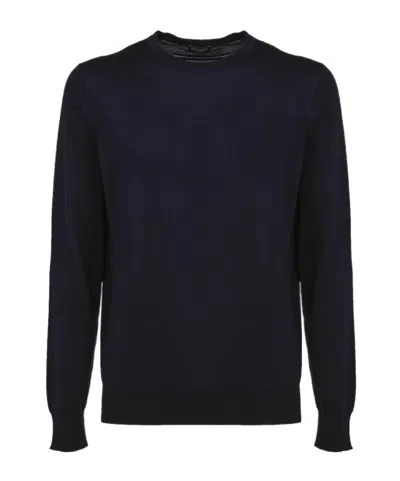 Zegna Long-sleeved Sweater In Black