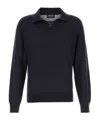 Zegna Midnight Cashmere Blend Polo Shirt In Black