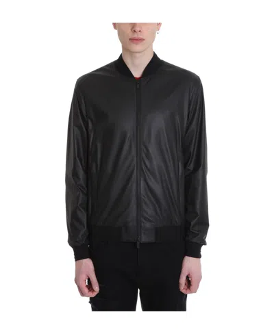 Zegna Long-sleeved Zipper Casual Jacket In Black