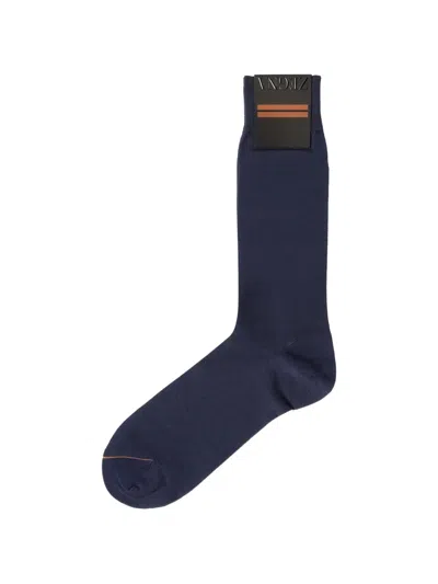 Zegna Long Socks In Blue