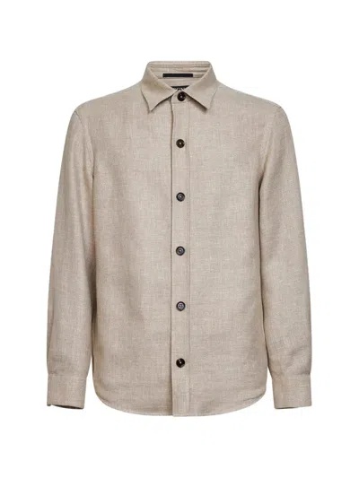 Zegna Long-sleeve Shirt In Brown