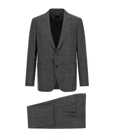Zegna Long-sleeve Suit Set In Animal Print