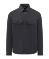 Zegna Blue Regular Solid Shirt In Black