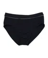 Zegna Navy Piping Briefs In Black