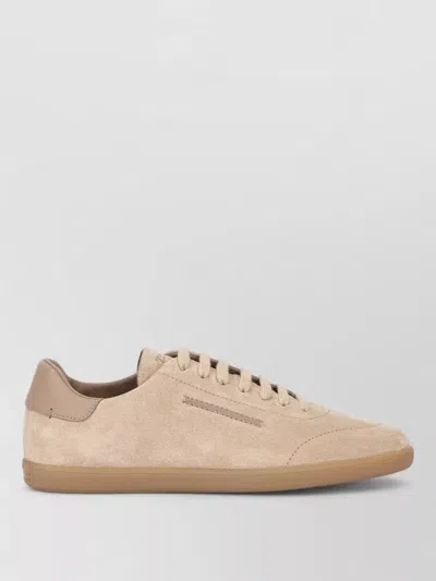 Zegna Low Top Suede Lace Up Sneakers In Multi