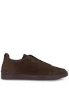 Zegna Slip-on Triple Stitch Sneakers In Brown