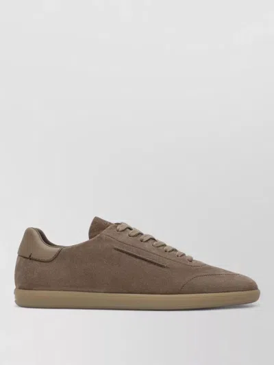Zegna Beige 232 Sneakers In Suede In Brown