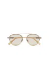 ZEGNA BEIGE ORIZZONTE II ACETATE AND METAL SUNGLASSES