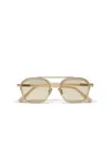 Zegna Orizzonte Ii Sonnenbrille Mit Rundem Gestell In Transparent Dark Grey