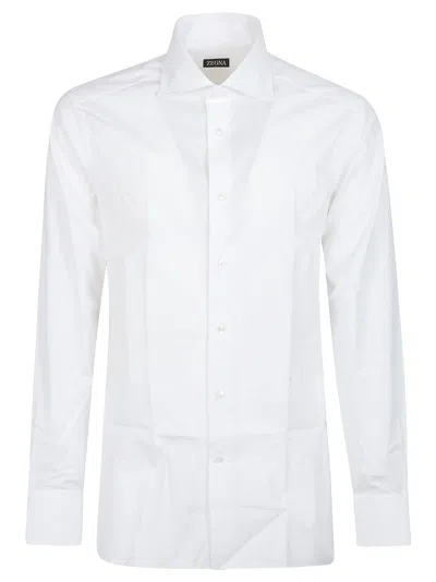 Zegna Lux Tailoring Long Sleeve Shirt In White