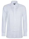 Zegna Micro Striped Trecapi Tailored Fit Long Sleeve Shirt In White