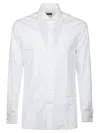 Zegna Micro Striped Trecapi Tailored Fit Long Sleeve Shirt In Bianco