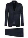 Zegna Wool Suit With Notch Lapel And Pockets In Blue