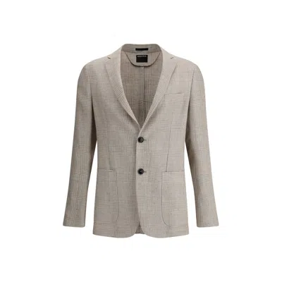 Zegna Luxury Blazer Jacket In Neutral
