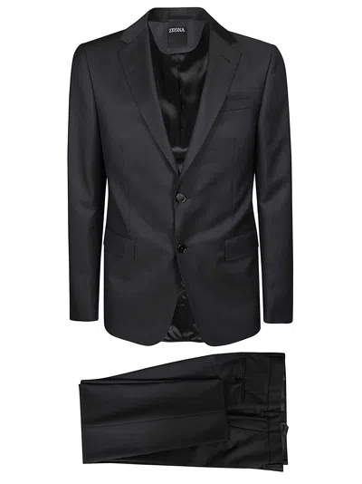 Zegna Luxury Tailoring Suit In Nero