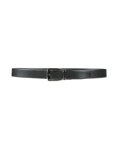 Zegna Man Belt Black Size 38 Leather