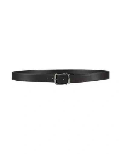 Zegna Man Belt Dark Brown Size 45.5 Leather In Black