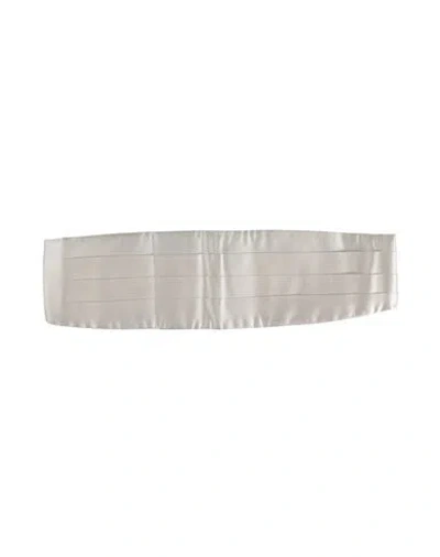 Zegna Man Belt Ivory Size Onesize Silk In White