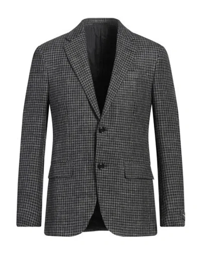Zegna Man Blazer Charcoal Size 48 Wool, Linen, Silk In Grey