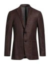 Zegna Man Suit Jacket Dark Brown Size 40 Wool In Brown