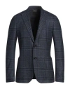 Zegna Man Blazer Midnight Blue Size 44 Wool, Silk, Linen, Elastane In Black