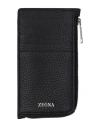 Zegna Man Cardholder Black Size - Leather In Black