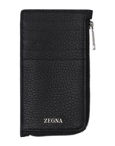 Zegna Man Cardholder Black Size - Leather
