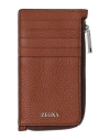 Zegna Man Cardholder Tan Size - Leather In Brown