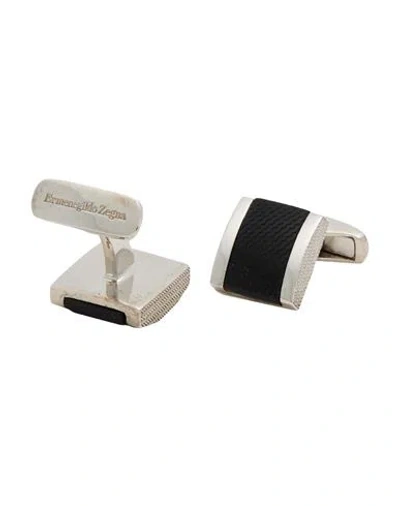 Zegna Man Cufflinks And Tie Clips Black Size - 925/1000 Silver
