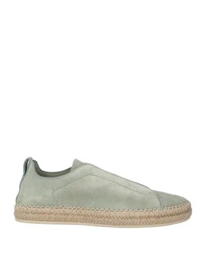 Zegna Triple Stitch™ Leather-trimmed Suede Slip-on Sneakers In Green