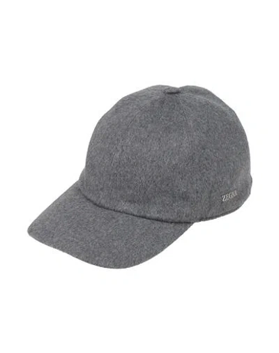 Zegna Man Hat Grey Size 7 Cashmere In Gray