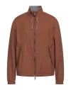 Zegna Man Jacket Brown Size 46 Polyester, Cashmere, Cotton, Silk, Calfskin