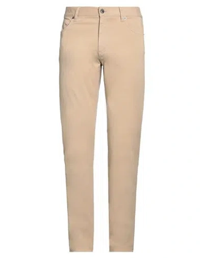 Zegna Man Pants Beige Size 35 Cotton, Elastane