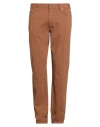 Zegna Man Pants Brown Size 35 Cotton, Elastane