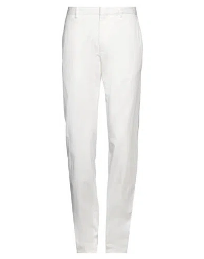 Zegna Man Pants White Size 34 Cotton, Elastane
