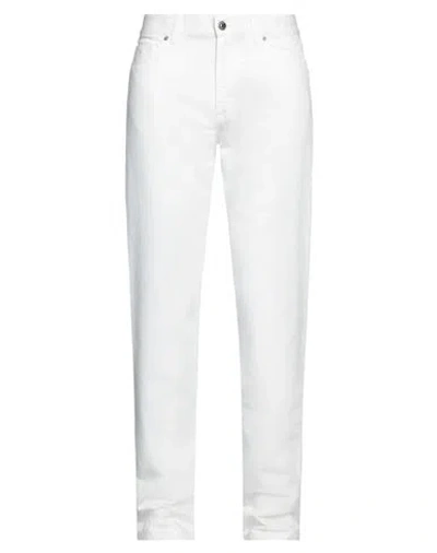 Zegna Man Pants White Size 34 Cotton, Linen, Leather