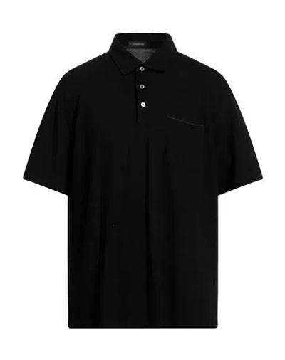 Zegna Man Polo Shirt Black Size 46 Cotton
