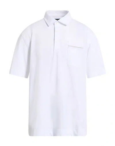 Zegna Man Polo Shirt White Size 44 Cotton