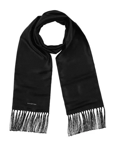 Zegna Man Scarf Black Size - Silk In Black