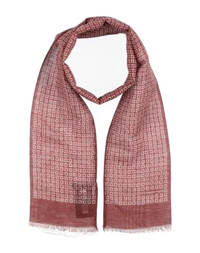 Zegna Man Scarf Brick Size - Cotton, Linen In Red