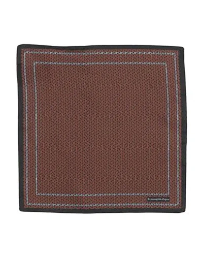 Zegna Man Scarf Chocolate Brown Size - Silk
