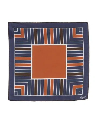 Zegna Man Scarf Midnight Blue Size - Cotton, Silk