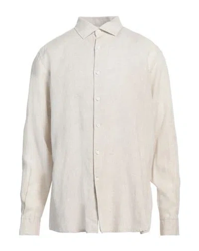 Zegna Man Shirt Beige Size Xxl Linen In White