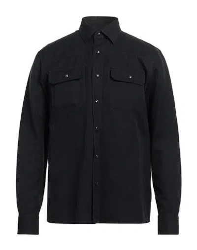 Zegna Man Shirt Black Size M Cotton, Linen