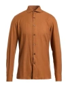 Zegna Man Shirt Camel Size S Cotton, Cashmere In Sand