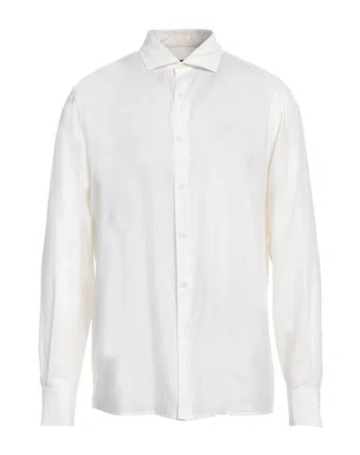 Zegna Man Shirt Ivory Size Xl Cotton, Cashmere In White