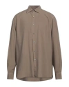 Zegna Man Shirt Khaki Size Xxl Silk In Beige