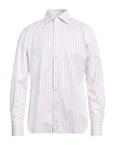 Zegna Man Shirt White Size 15 ¾ Cotton In Purple