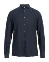 Zegna Man Shirt Navy Size M Cotton, Cashmere In Navy
