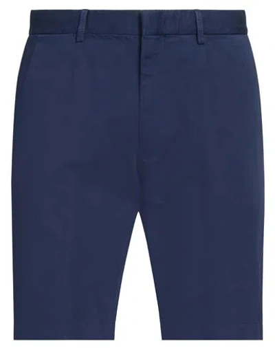 Zegna Man Shorts & Bermuda Shorts Navy Size 38 Cotton, Linen In Navy